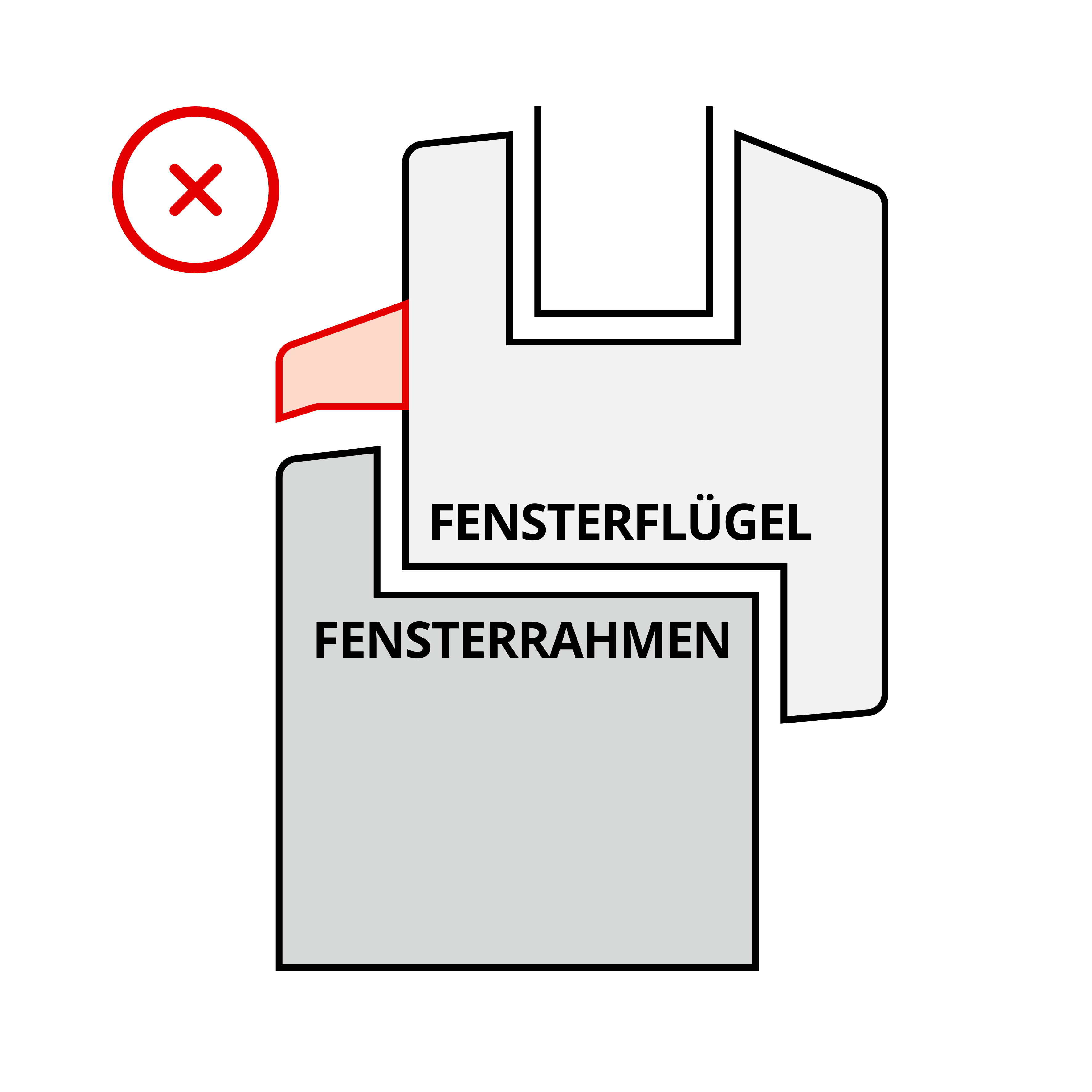 Skizze Fenster mit Wetterschenkel - Fliegengitter Konfigurator