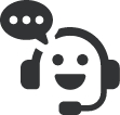Support Icon mit Headset als Zeichen von persoenlicher Beratung